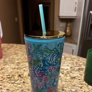 Lily Pulitzer straw cup